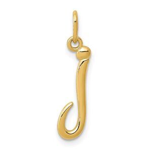 14k Yellow Gold, Claire Collection Mini Lower Case Initial J Charm